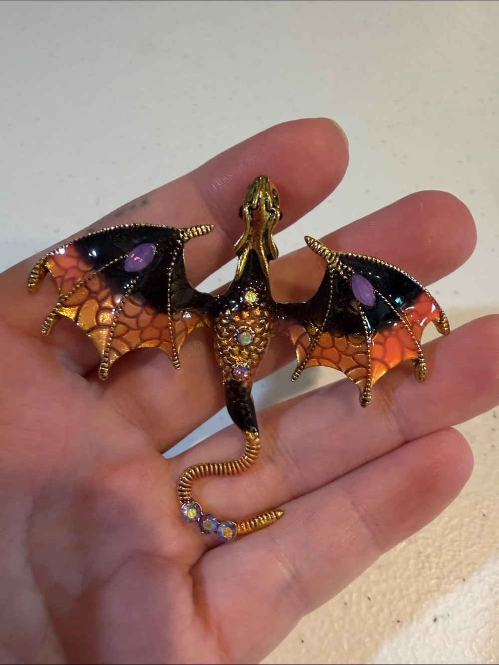 #535. Dragon brooch. Pin - Picture 2 of 7